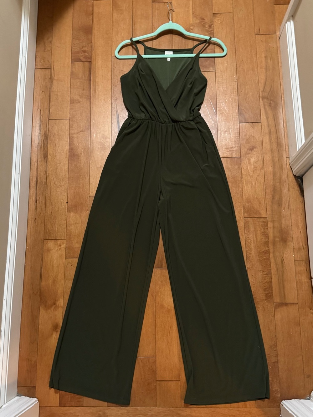 Women's Olive Green Wide-Leg Jumpsuit